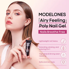 Modelones extension gel cures under lamp in about 90 seconds.