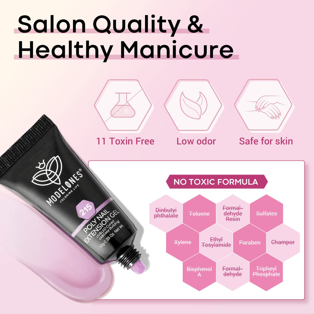 Modelones poly gel offers long-lasting wear with low odor.