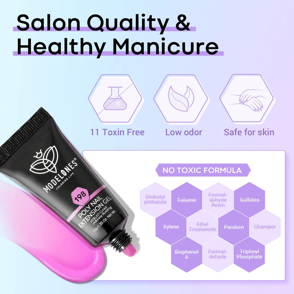modelones poly nail extension kit lamp-cure demonstrates quick drying