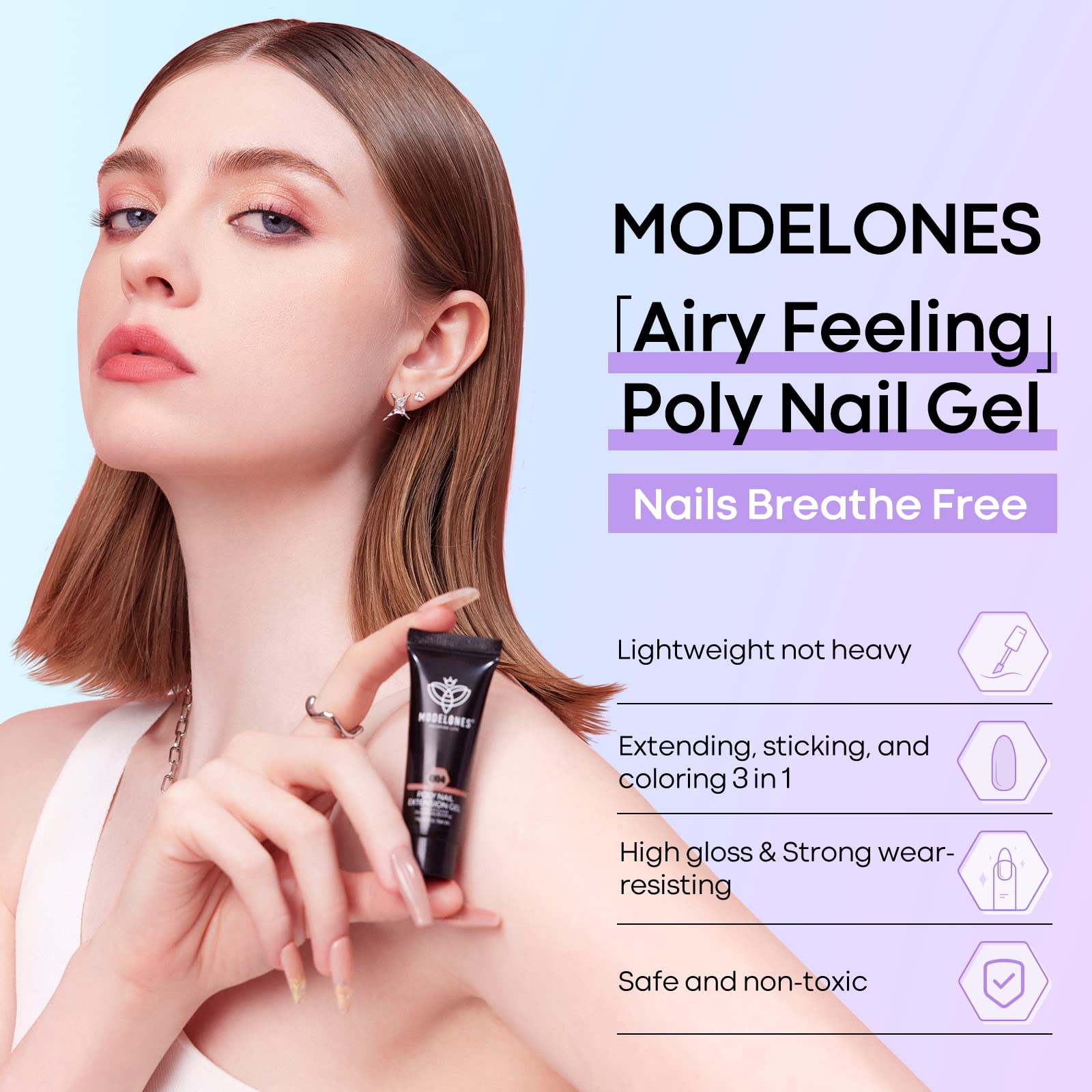 modelones poly nail extension kit palette red glitter adds festive sparkle