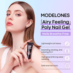 modelones poly nail extension kit palette red glitter adds festive sparkle