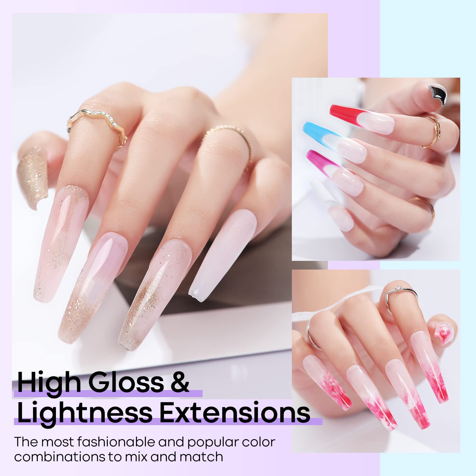 modelones poly nail extension kit palette white offers clean base for design