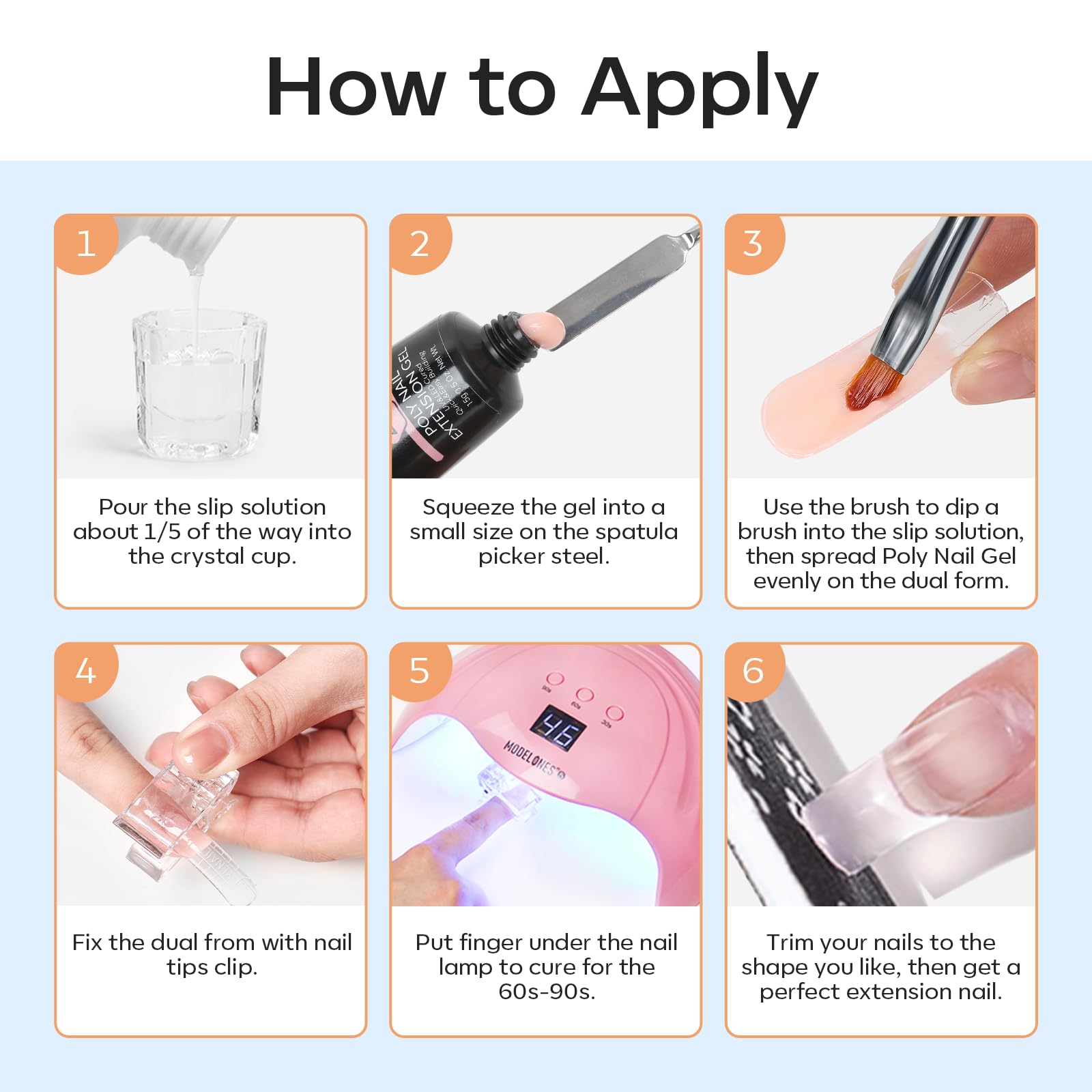 Modelones poly nail extension tools set for professional at-home manicures.