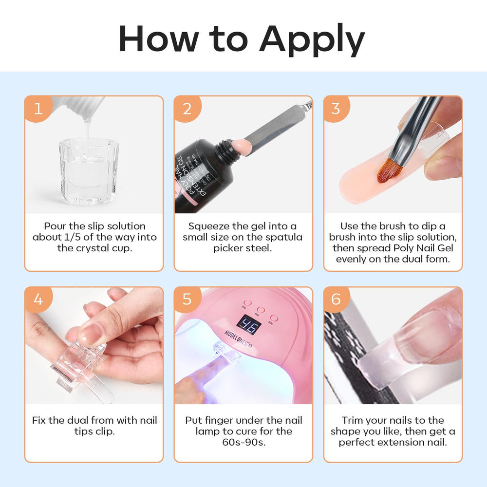 Modelones poly nail extension tools set for professional at-home manicures.