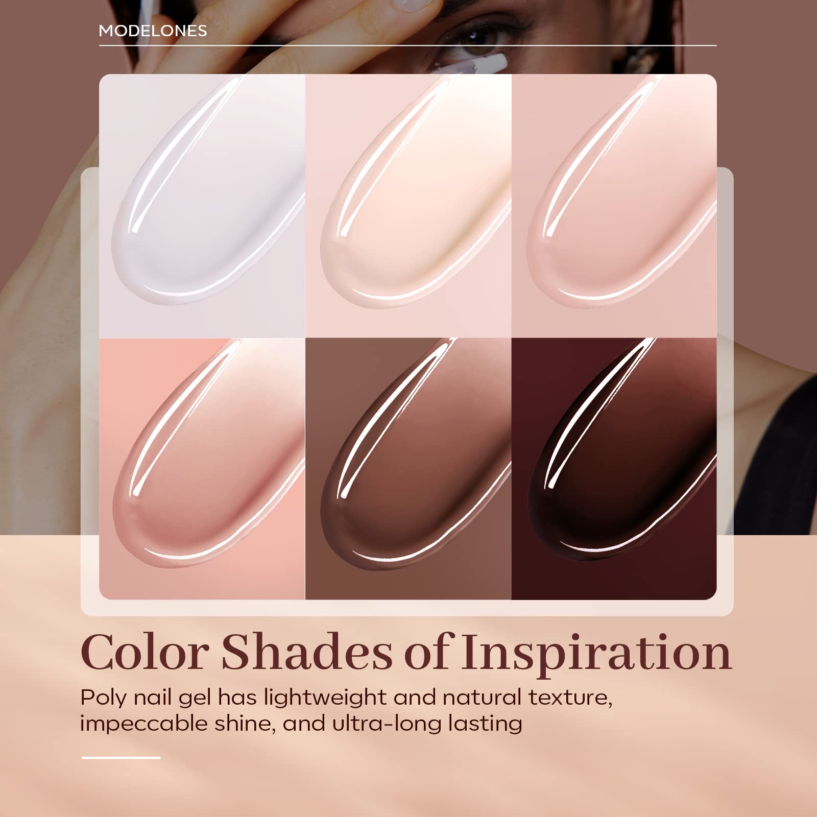 Modelones poly nail gel application in progress for DIY salon-quality nails at home.