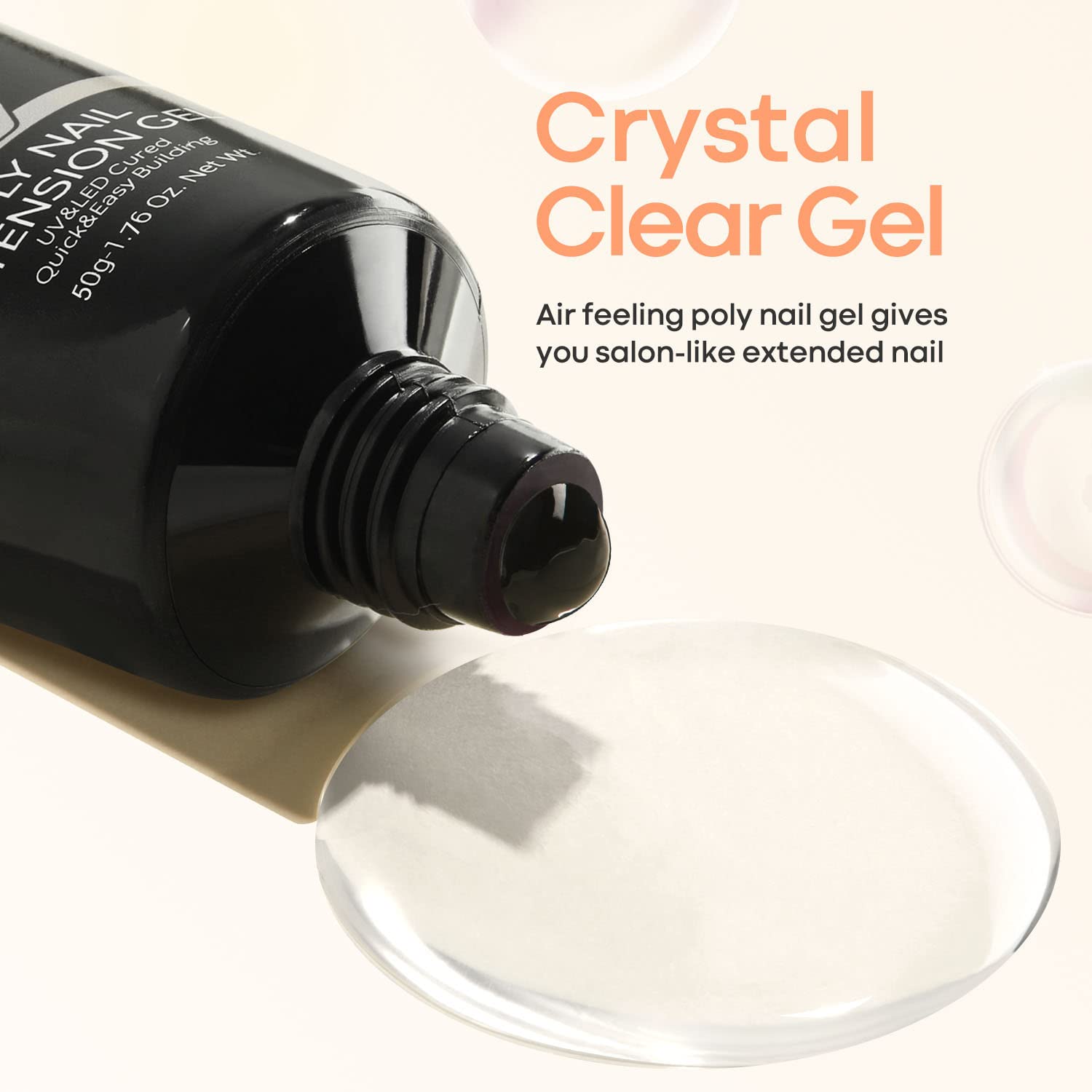 Close-up of transparent gel texture for seamless overlays with natural look
