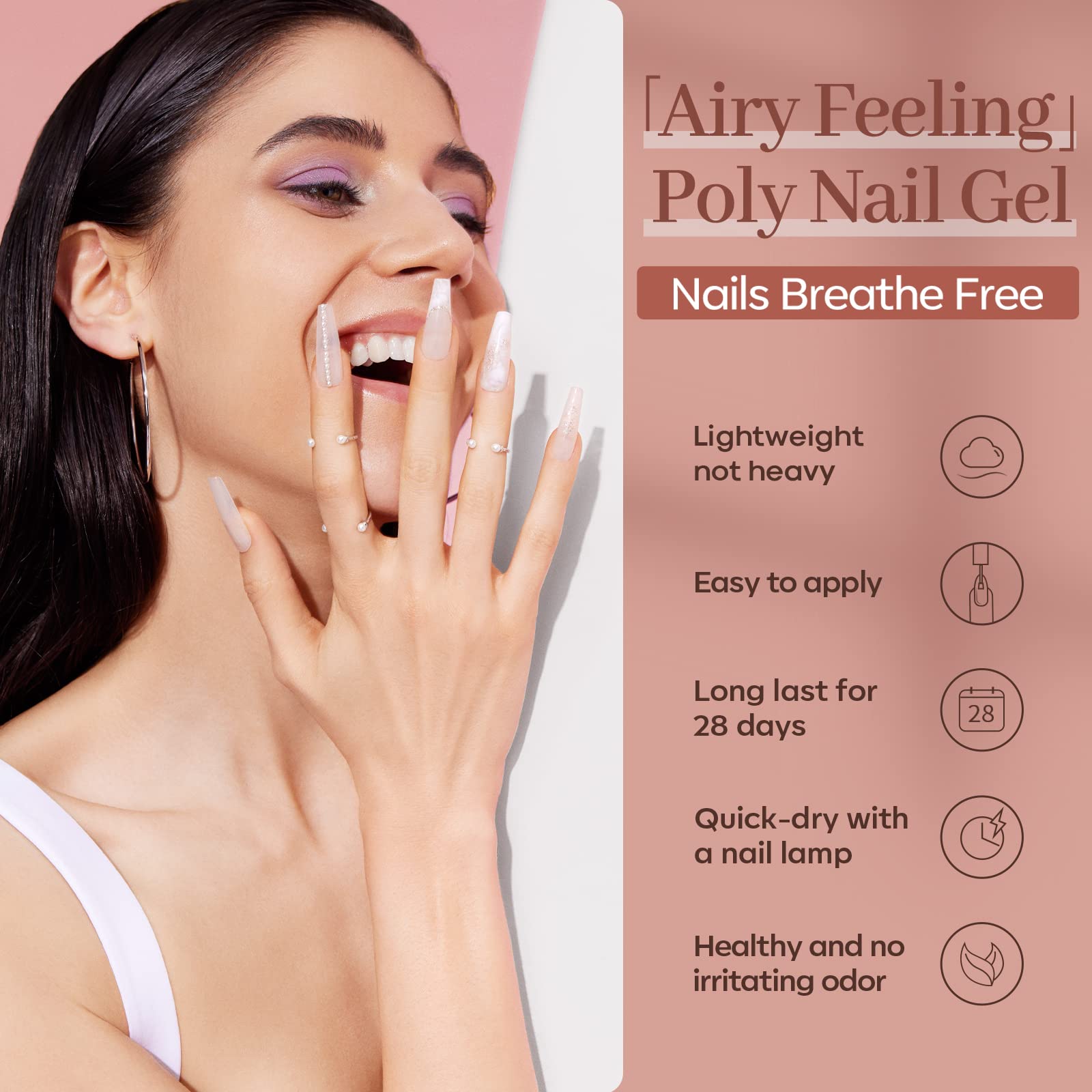 Modelones poly nail gel gift packaging suggests a ready-to-gift set.