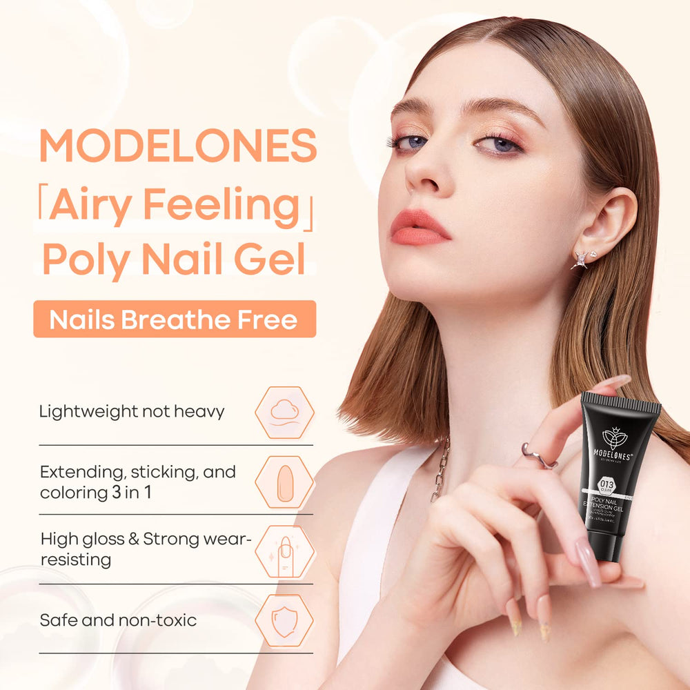Glitter design applied with Modelones gel for eye-catching shine