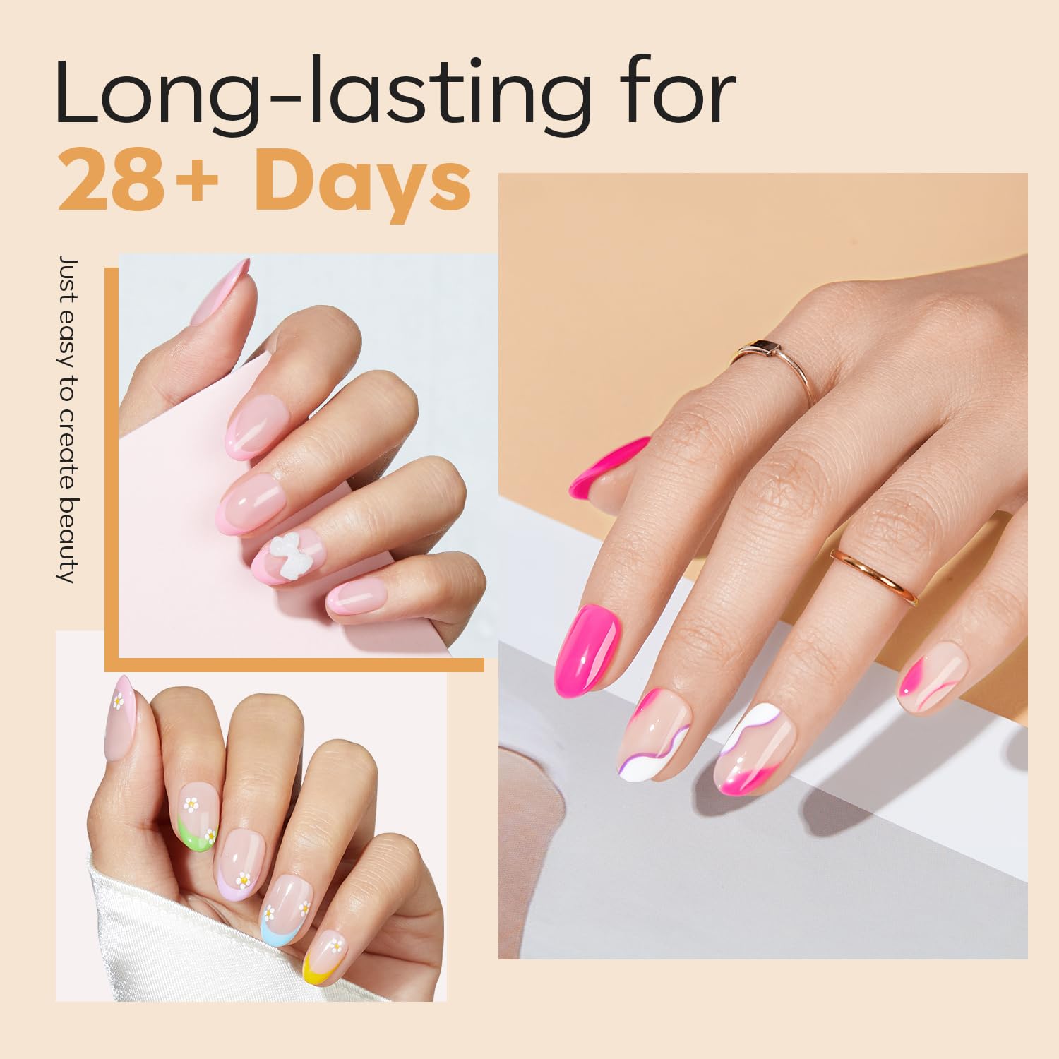 Modelones pre-shaped soft gel tips ideal for quick, natural-looking extensions.
