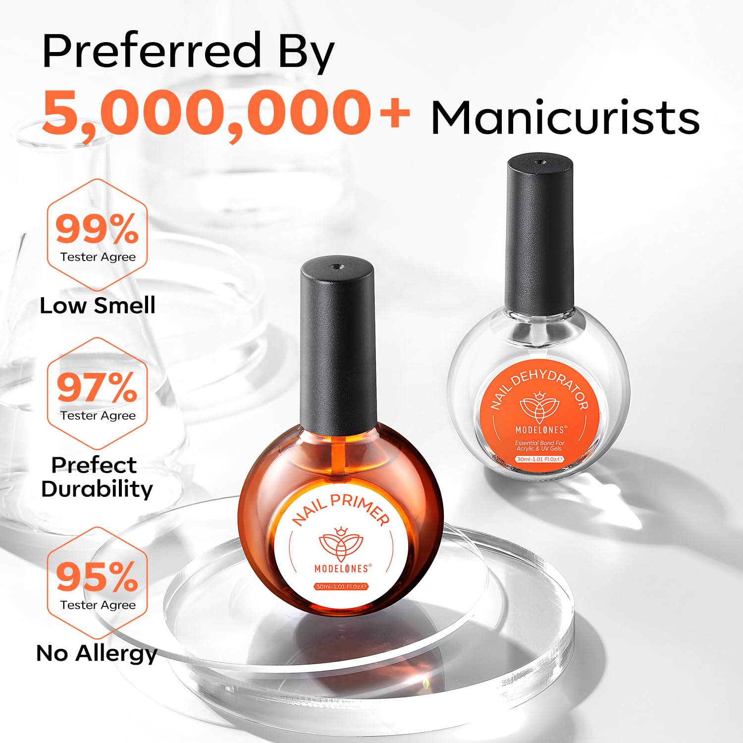Modelones nail primer 30ml bottle to improve adhesion.