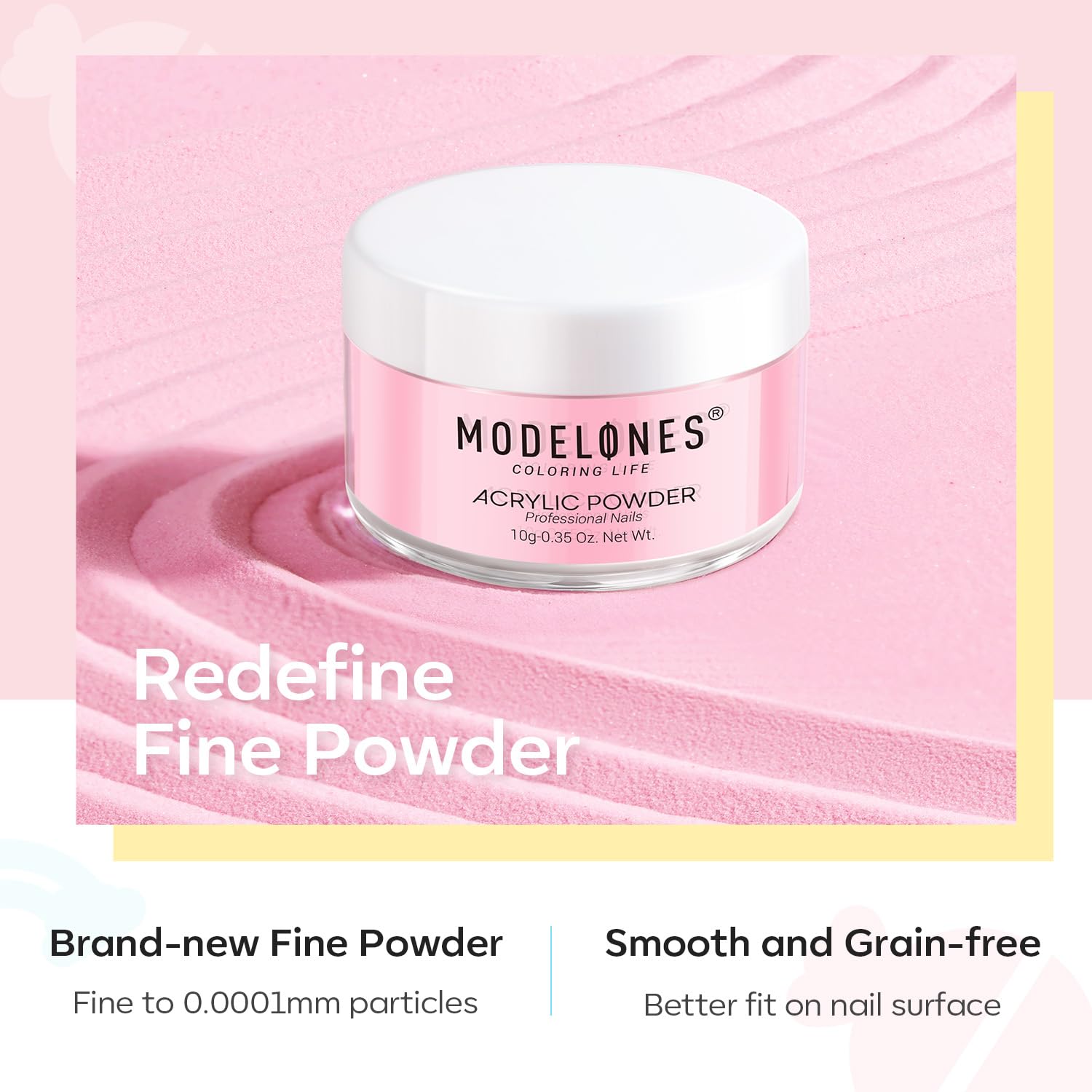 Modelones protective acrylic layer strengthening natural nails.