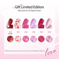 modelones Red love-heart glitter gel polish for festive nail designs