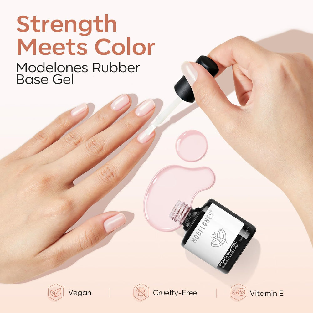 modelones Rubber Base Gel durable-wear promotes long-lasting, chip-resistant manicure.