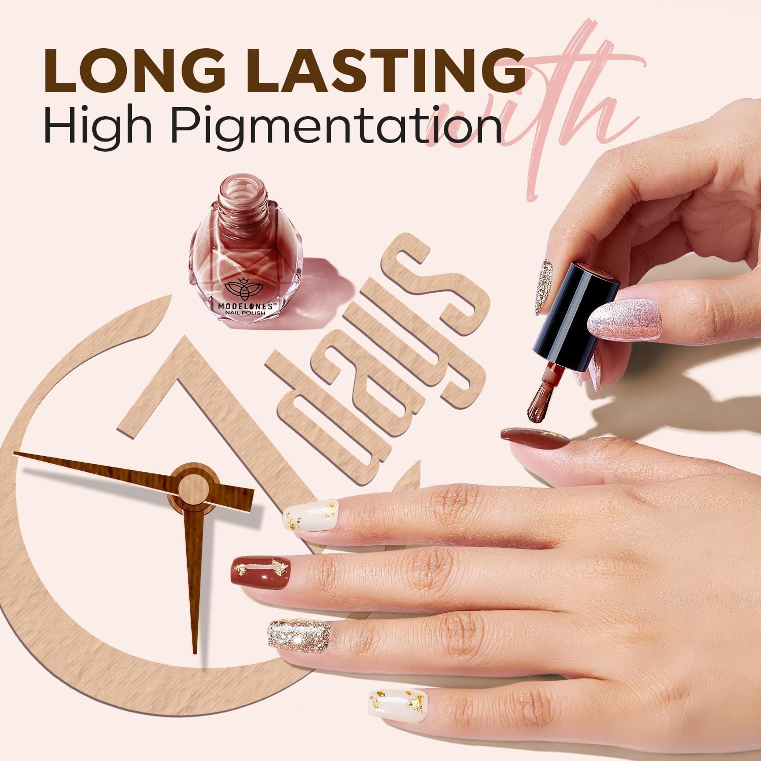 Modelones salon-quality at home application, smooth glide in two coats