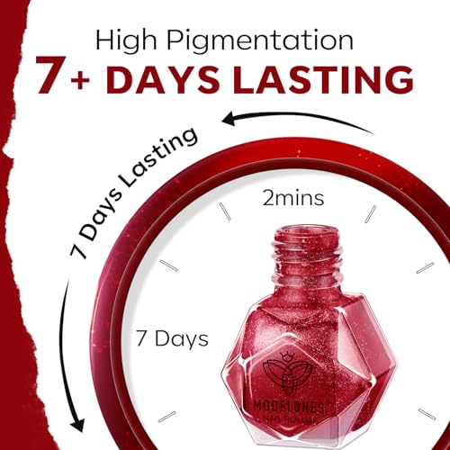 Modelones at-home manicure polish offers durability and chip resistance.