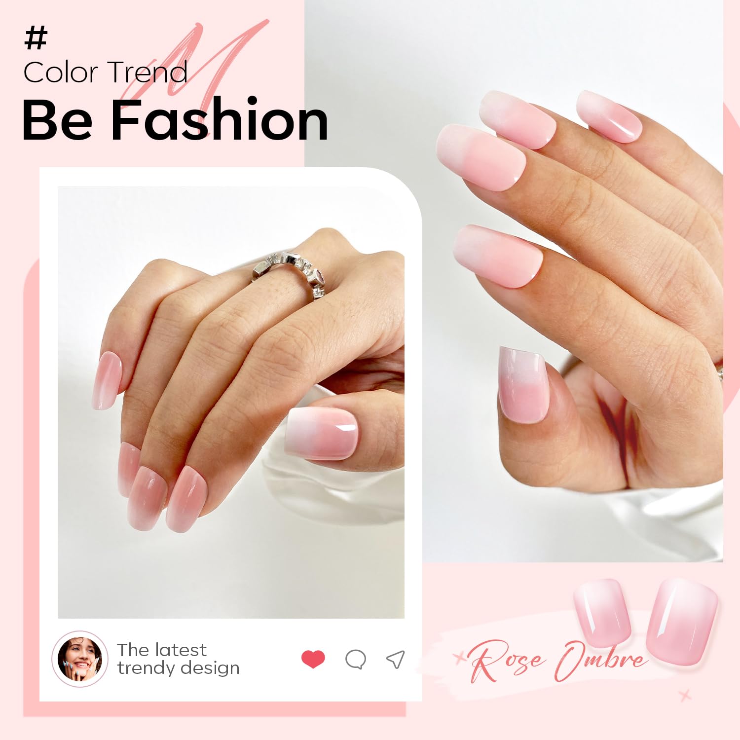 Modelones short square nails collection in multiple sizes for a perfect, comfortable fit.