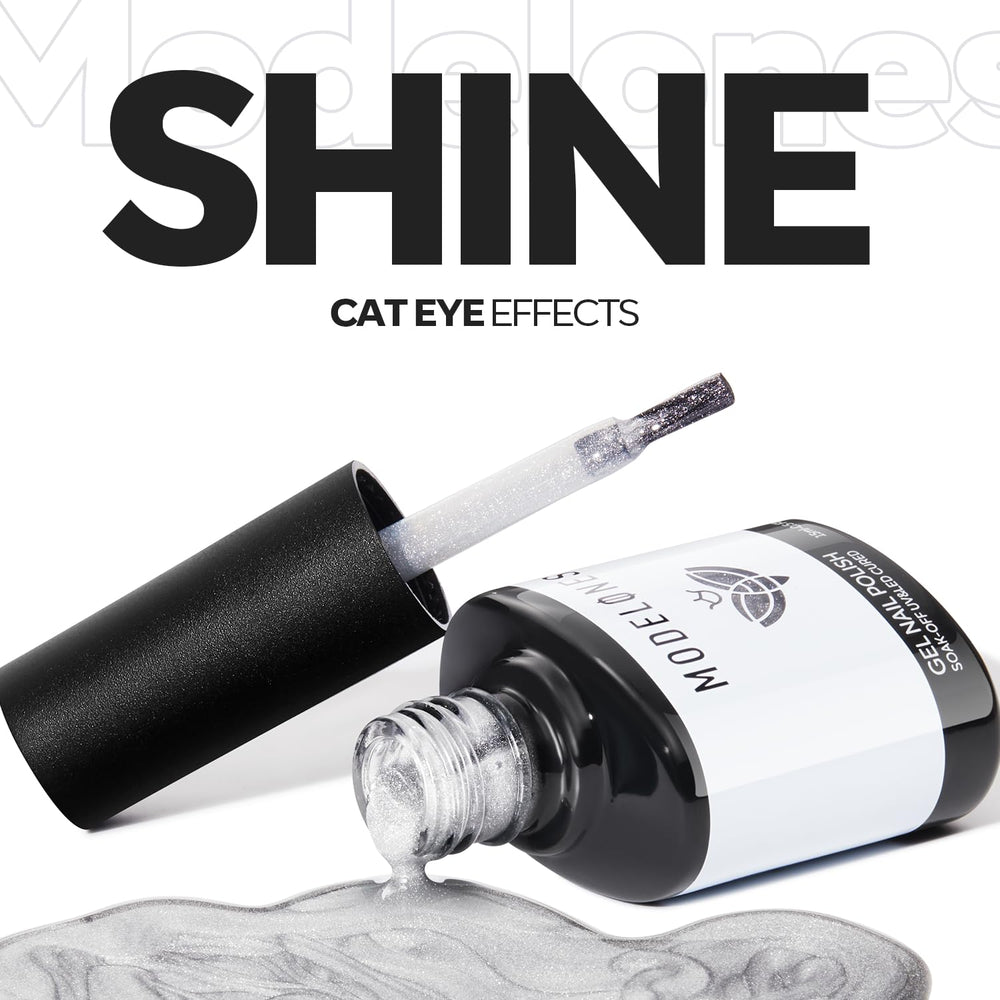 Modelones Silver Cat Eye Chameleon Shift changing hue with light