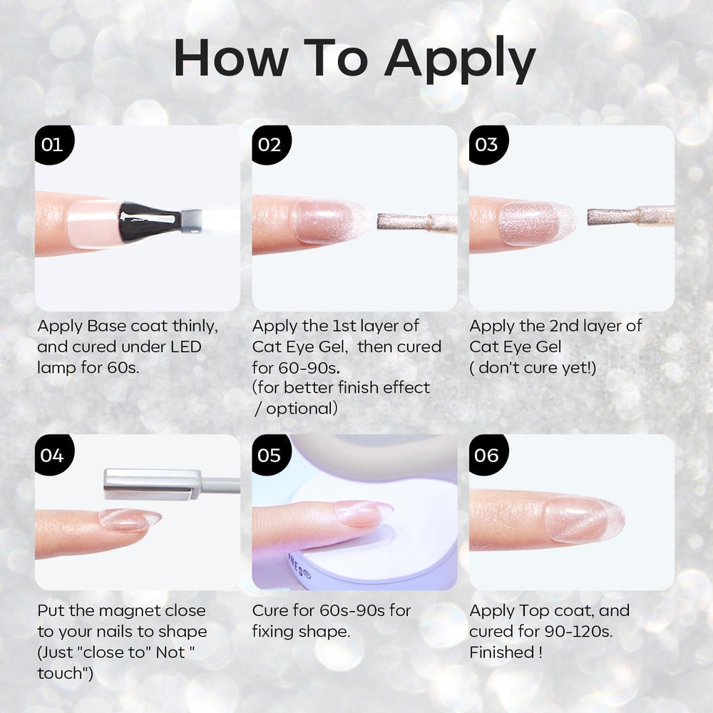 Modelones Silver Cat Eye Soak Off removal process after shimmer nails
