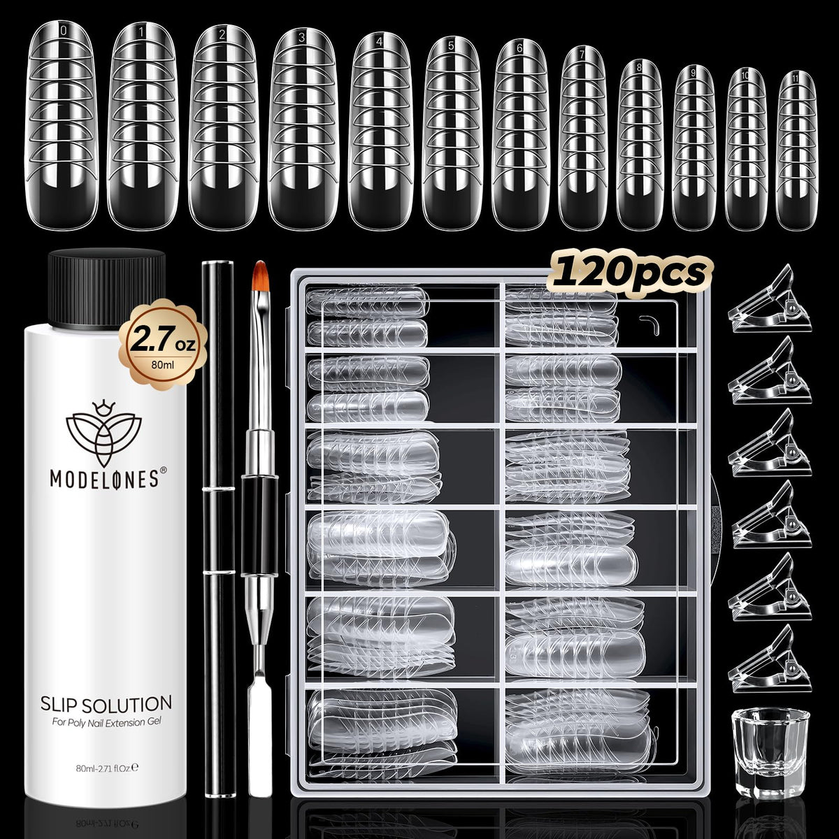 Modelones slip solution bottle 2.7 oz enables smooth gel application and easy cleanup.