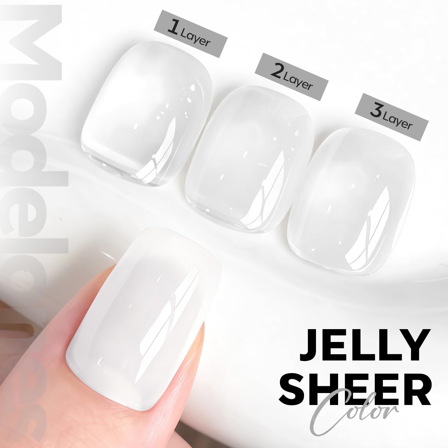 Close-up of Modelones smooth-application brush enabling flawless gel nails