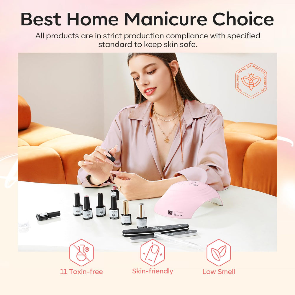Modelones soak-off gel polish works with standard UV/LED lamps for easy curing.