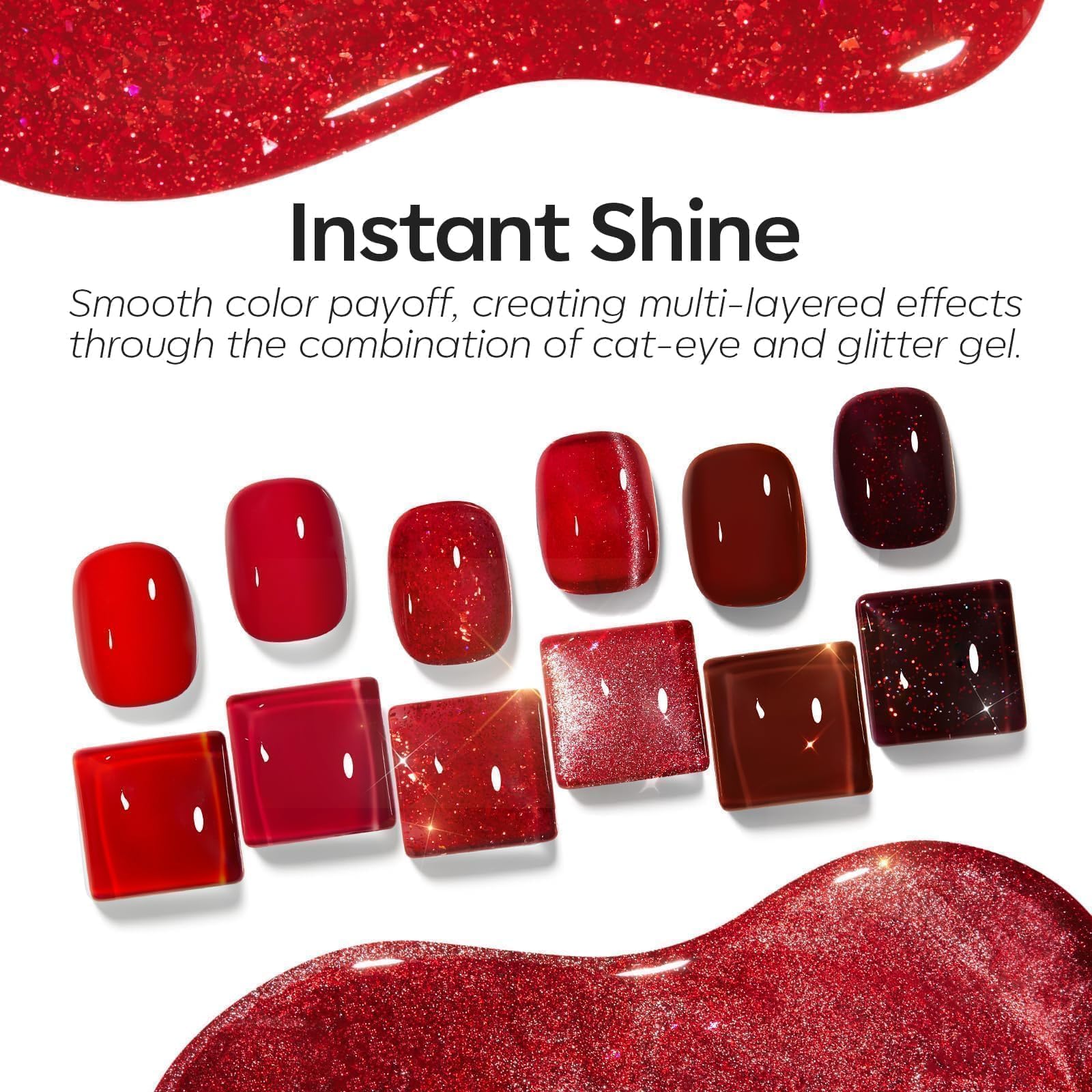 Modelones soak-off gel polish for easy removal after wear.