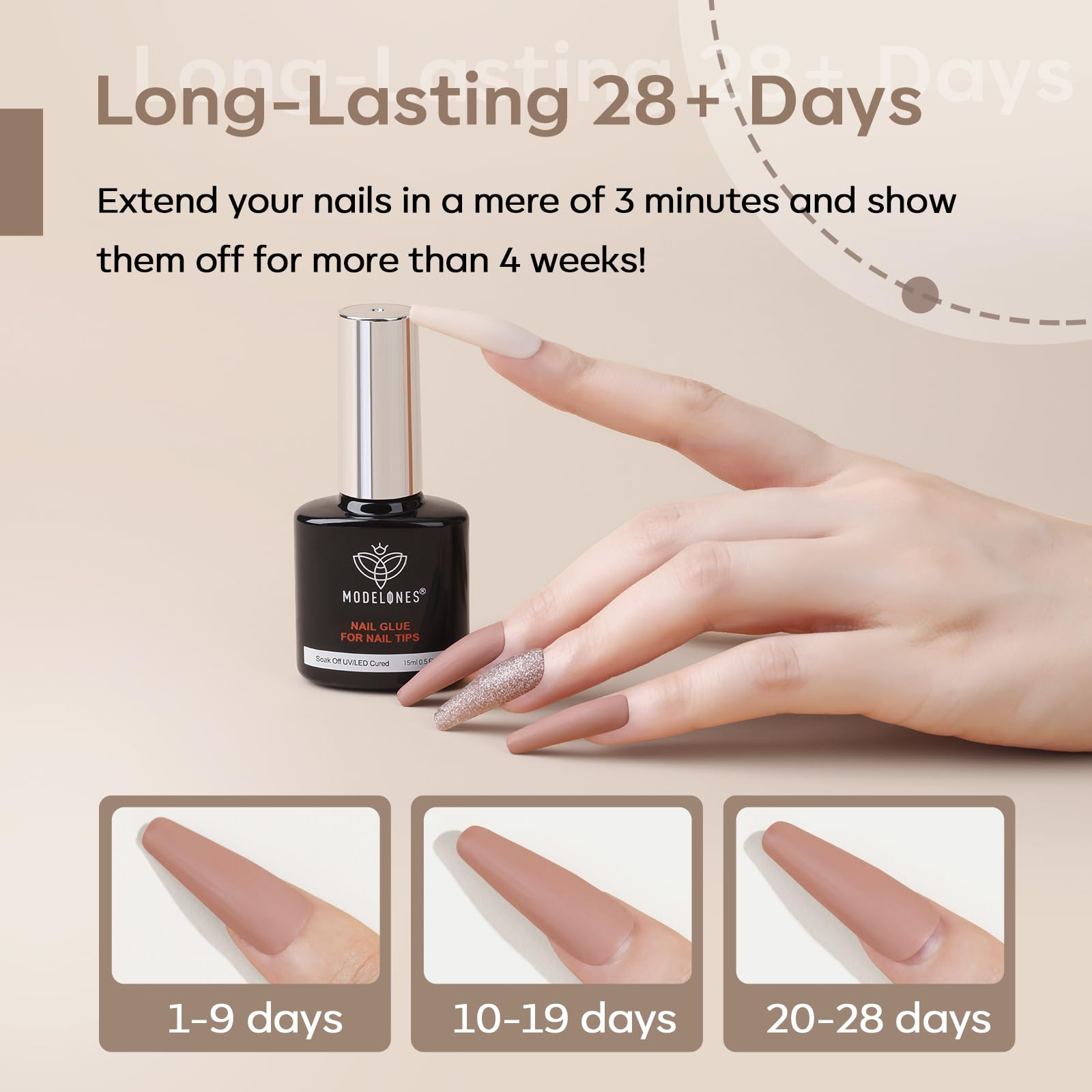 Modelones long-lasting bond ideal for press-on nails