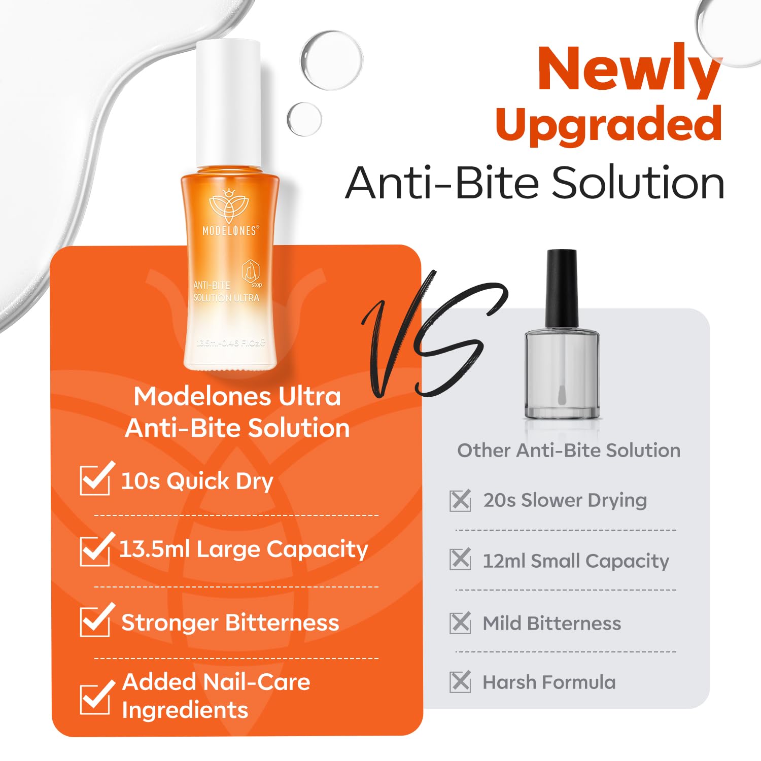 Modelones thumb-sucking deterrent bottle close-up highlighting bitter formula.
