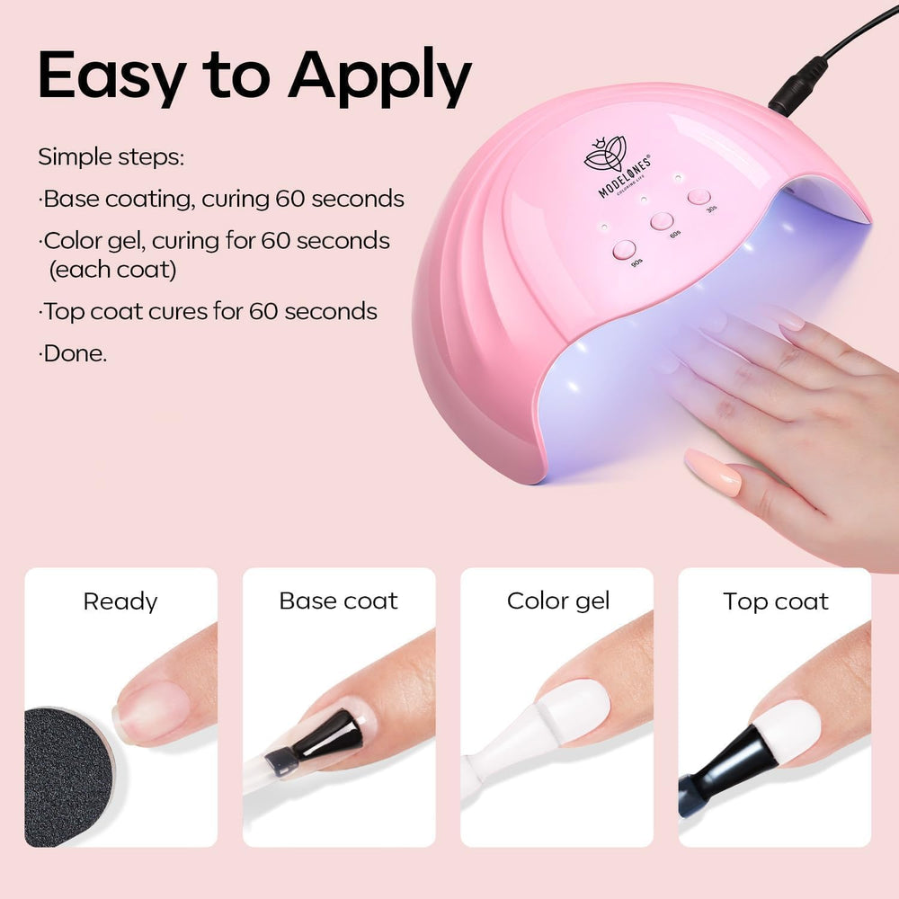 Modelones toxin free formula supports comfortable at home manicures.