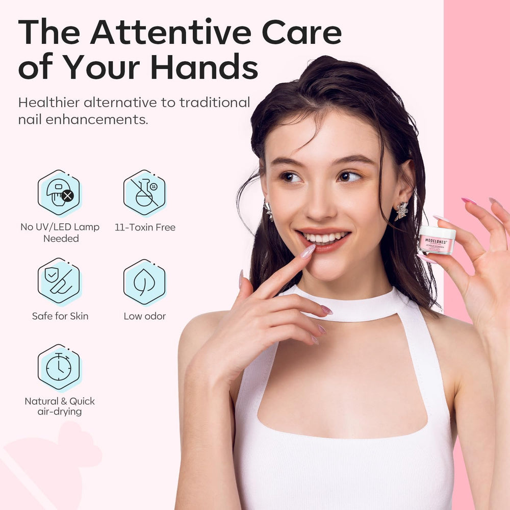 Modelones toxin-free, low-odor formula for healthier nails.