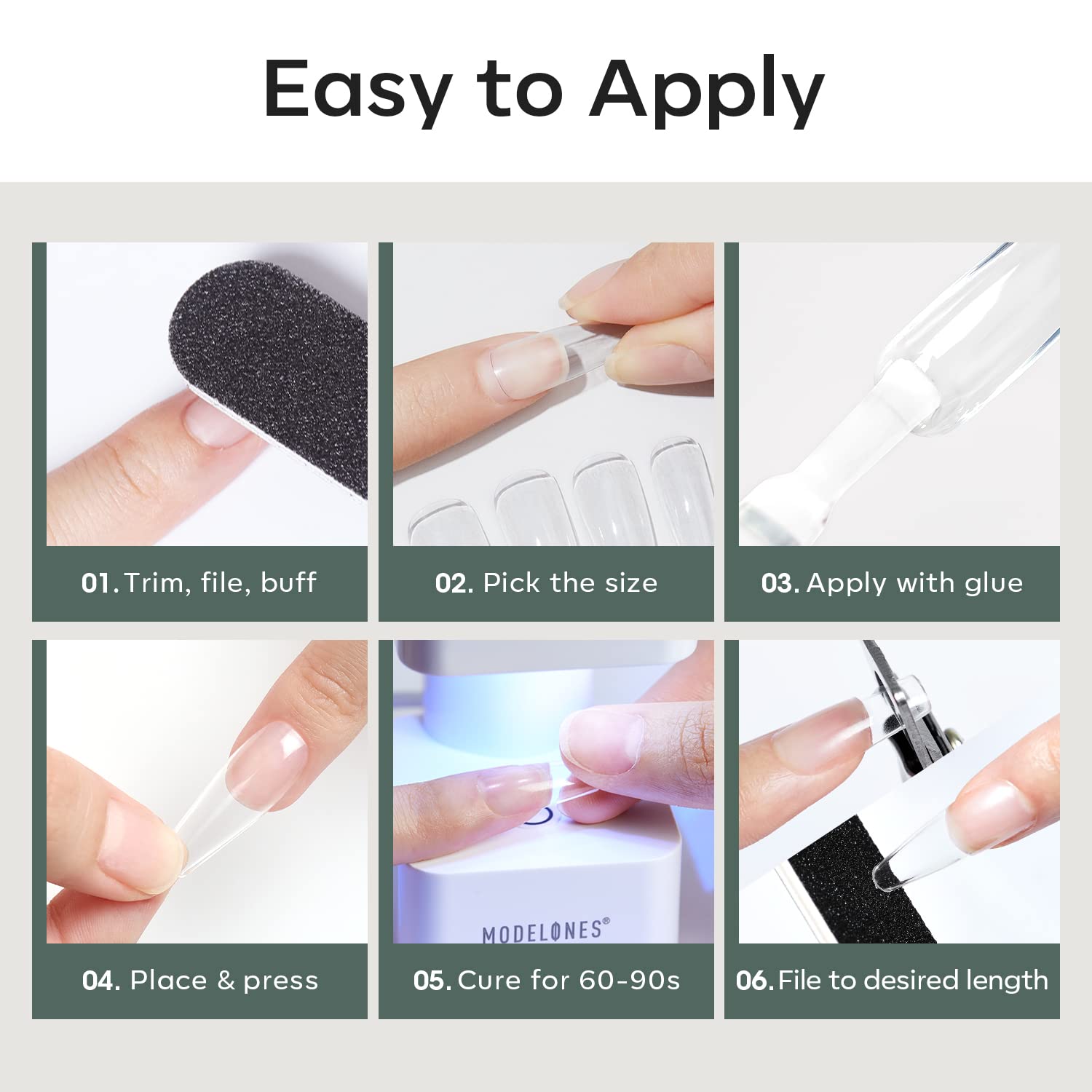 Modelones toxin-free breathable nail tips for healthy-looking nails
