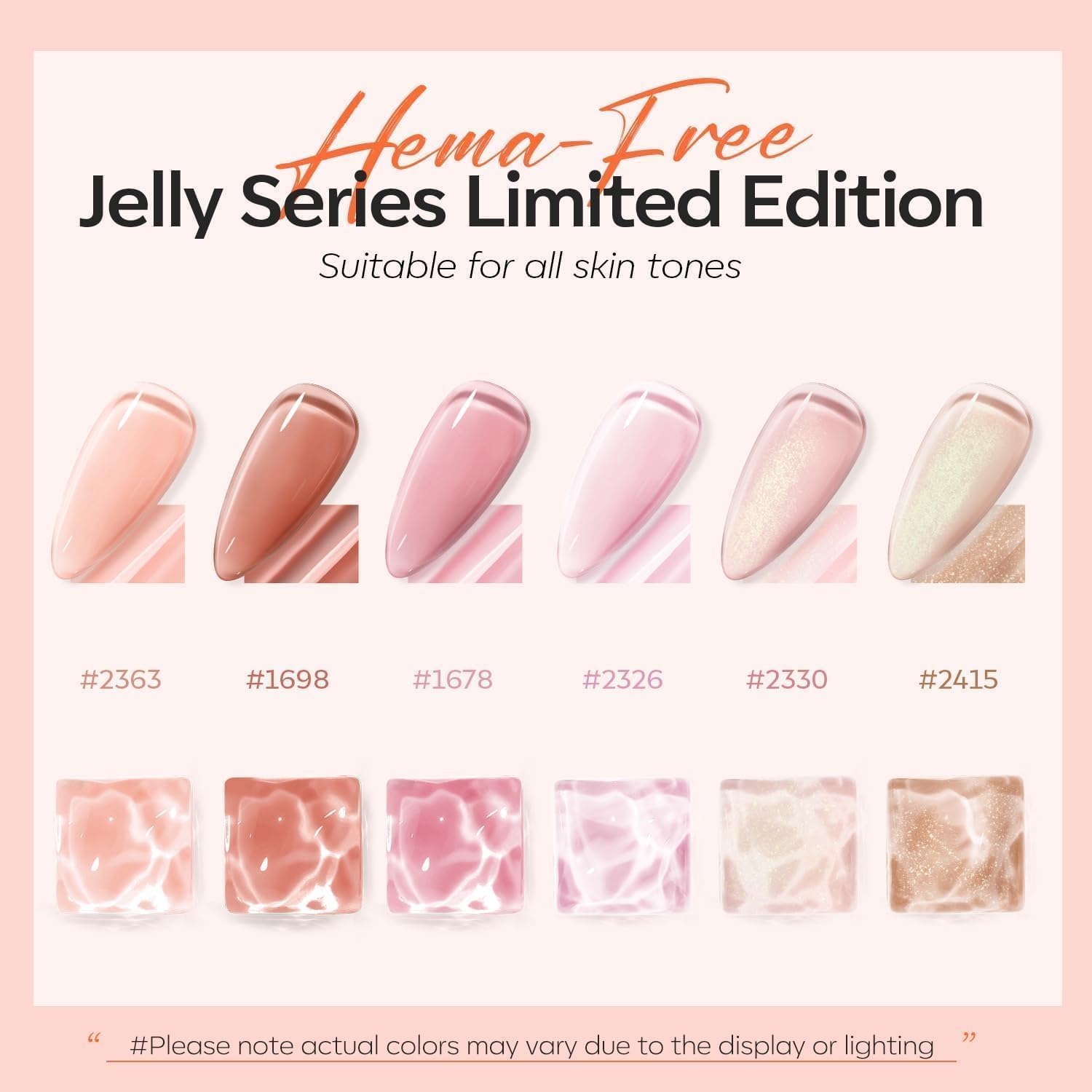 Modelones transparent jelly nude finish highlights natural nails with subtle glow