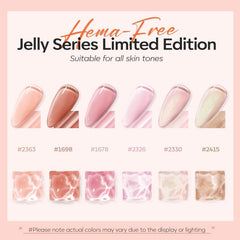 Modelones transparent jelly nude finish highlights natural nails with subtle glow