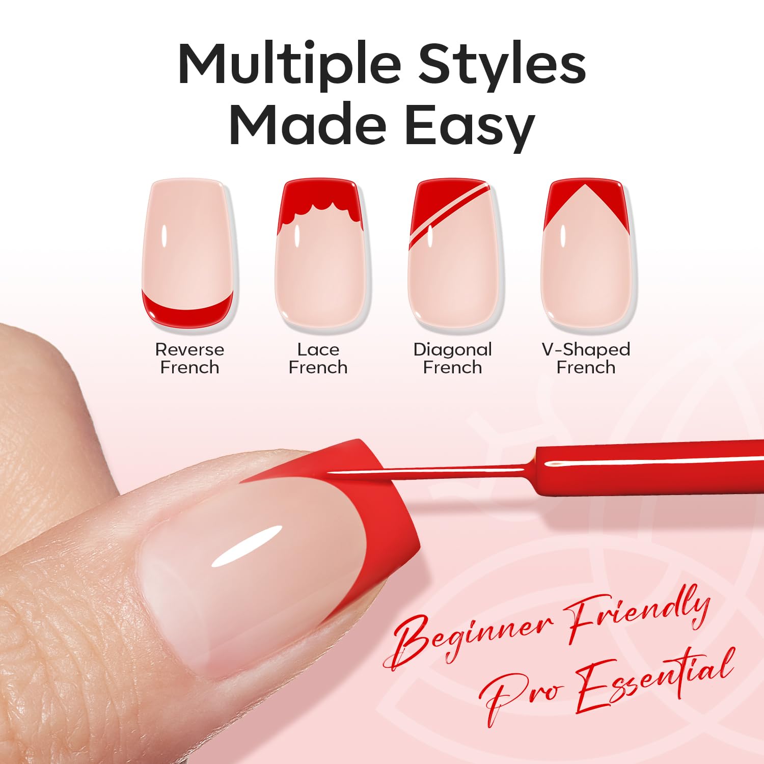 Modelones ultra-fine 0.2mm brush enables crisp French tips