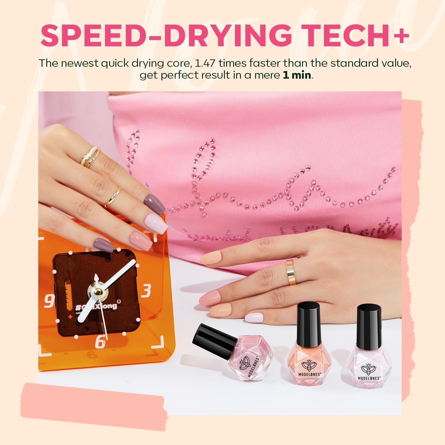 Modelones Valentines swatches display versatile nude-pink hues for year-round wear.