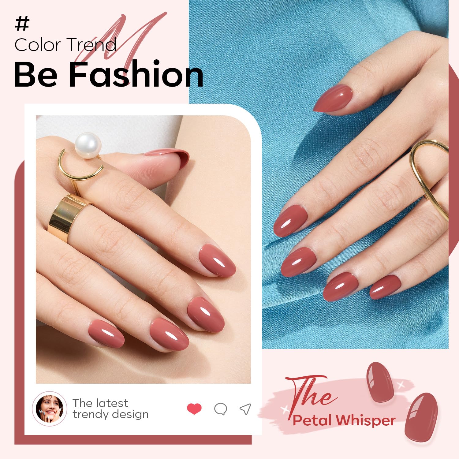 Valentines oval nails by Modelones with glue and tabs for secure wear