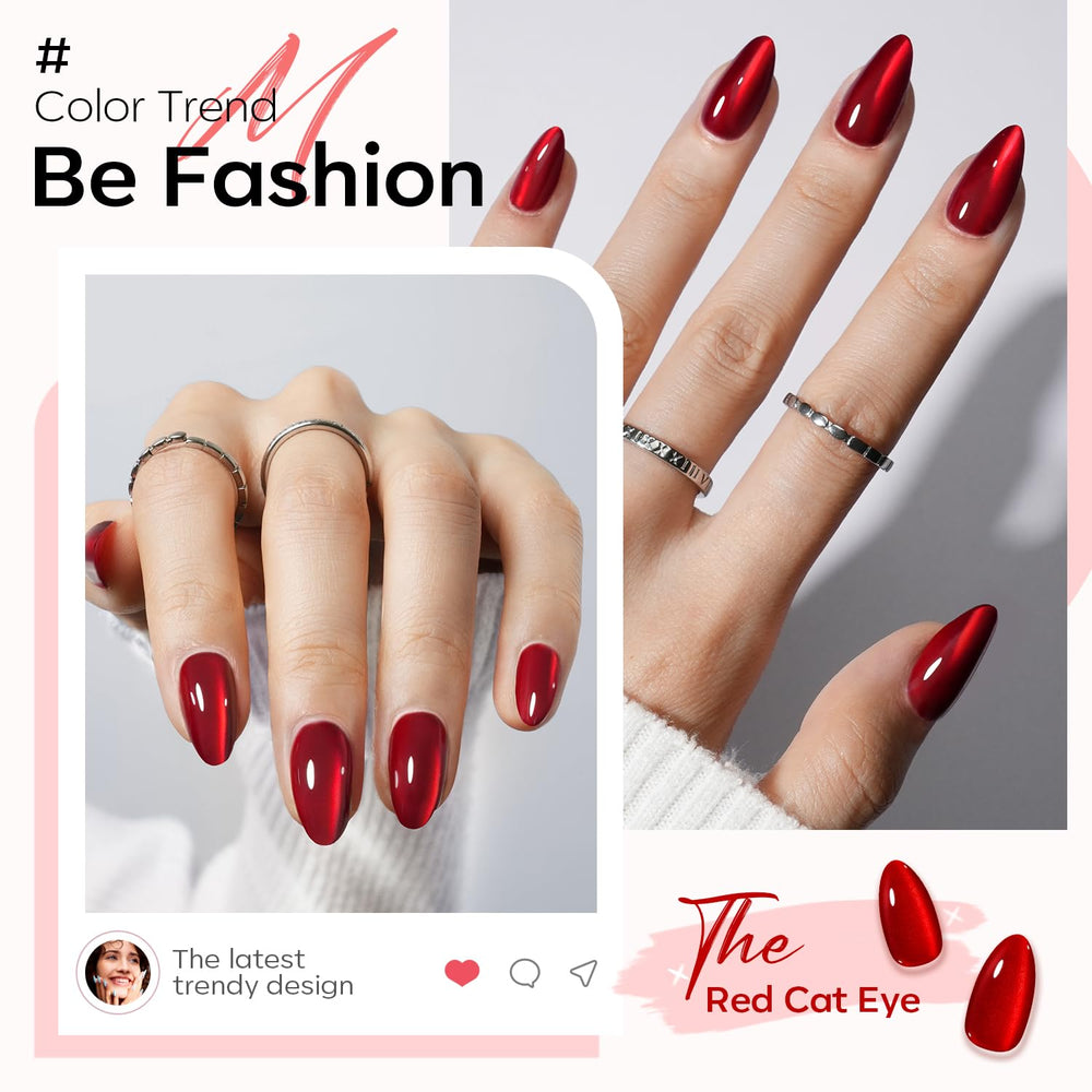 Modelones Valentines short nails kit for quick, chic manicure without drying time.