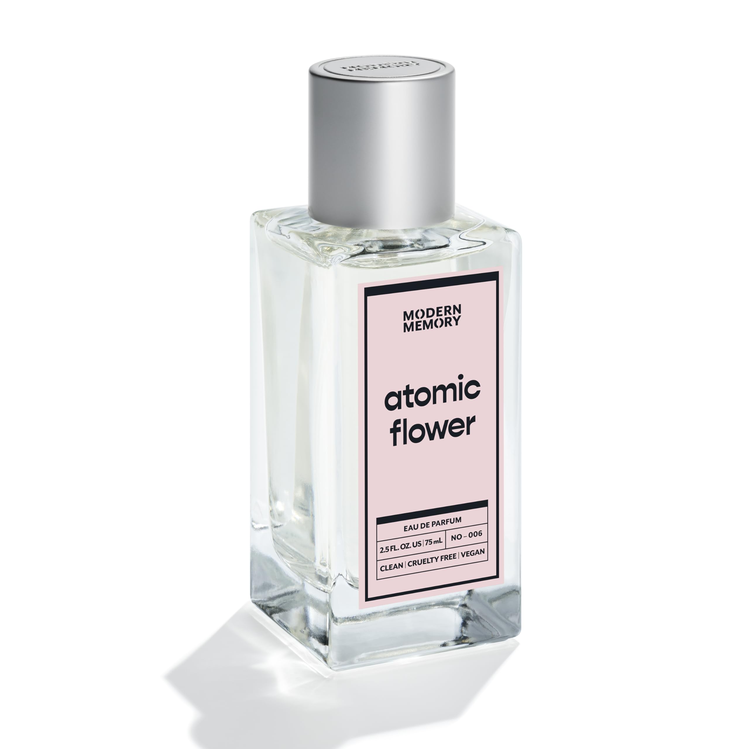 Modern Memory Atomic Flower bottle on display, premium fragrance for everyday wear.