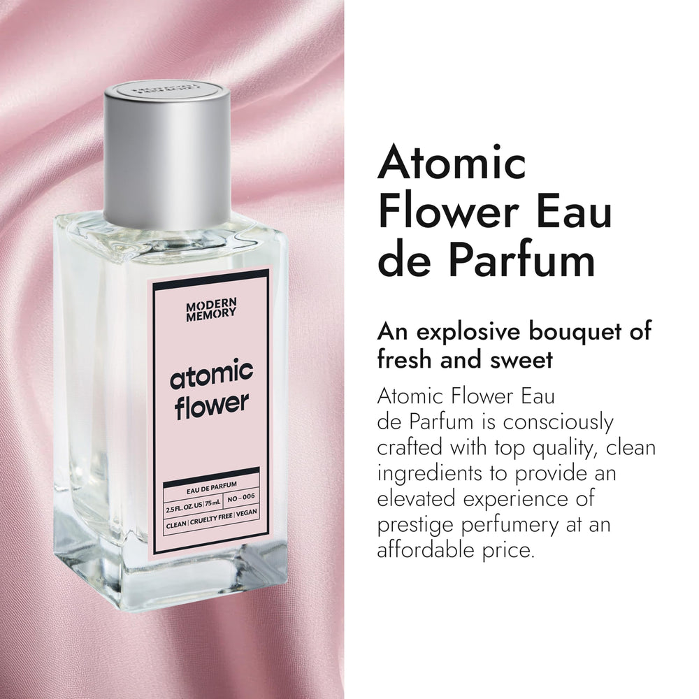 Modern Memory Atomic Flower pour demonstrates easy application and lasting scent.