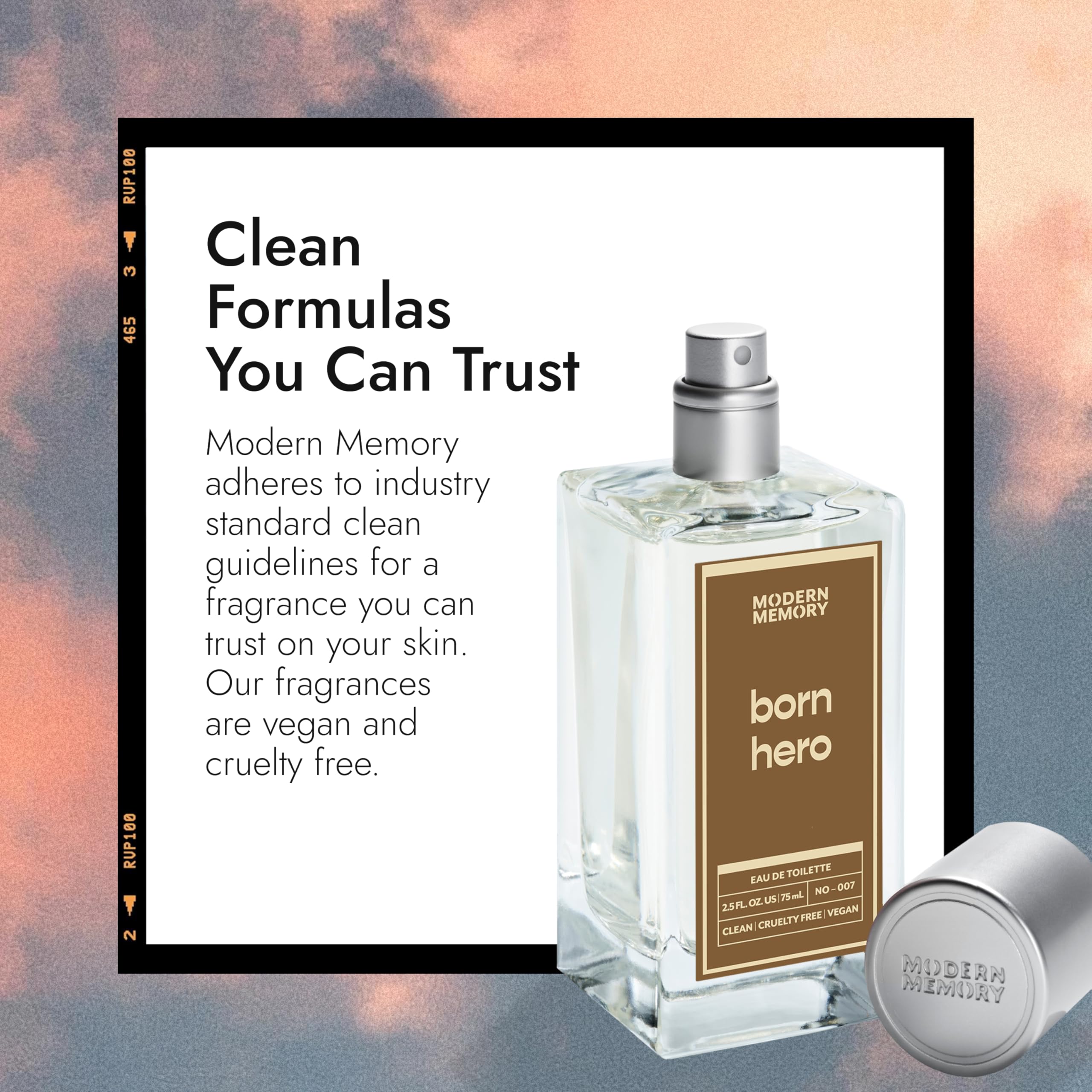 Modern Memory Born Hero EDT bottle highlights bergamot note, refreshing start to the day.