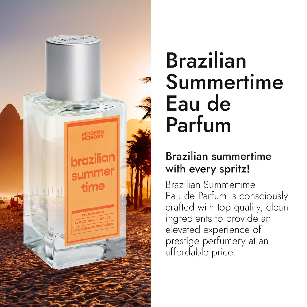 Modern Memory Brazilian Summertime packaging on display for gift-ready presentation.