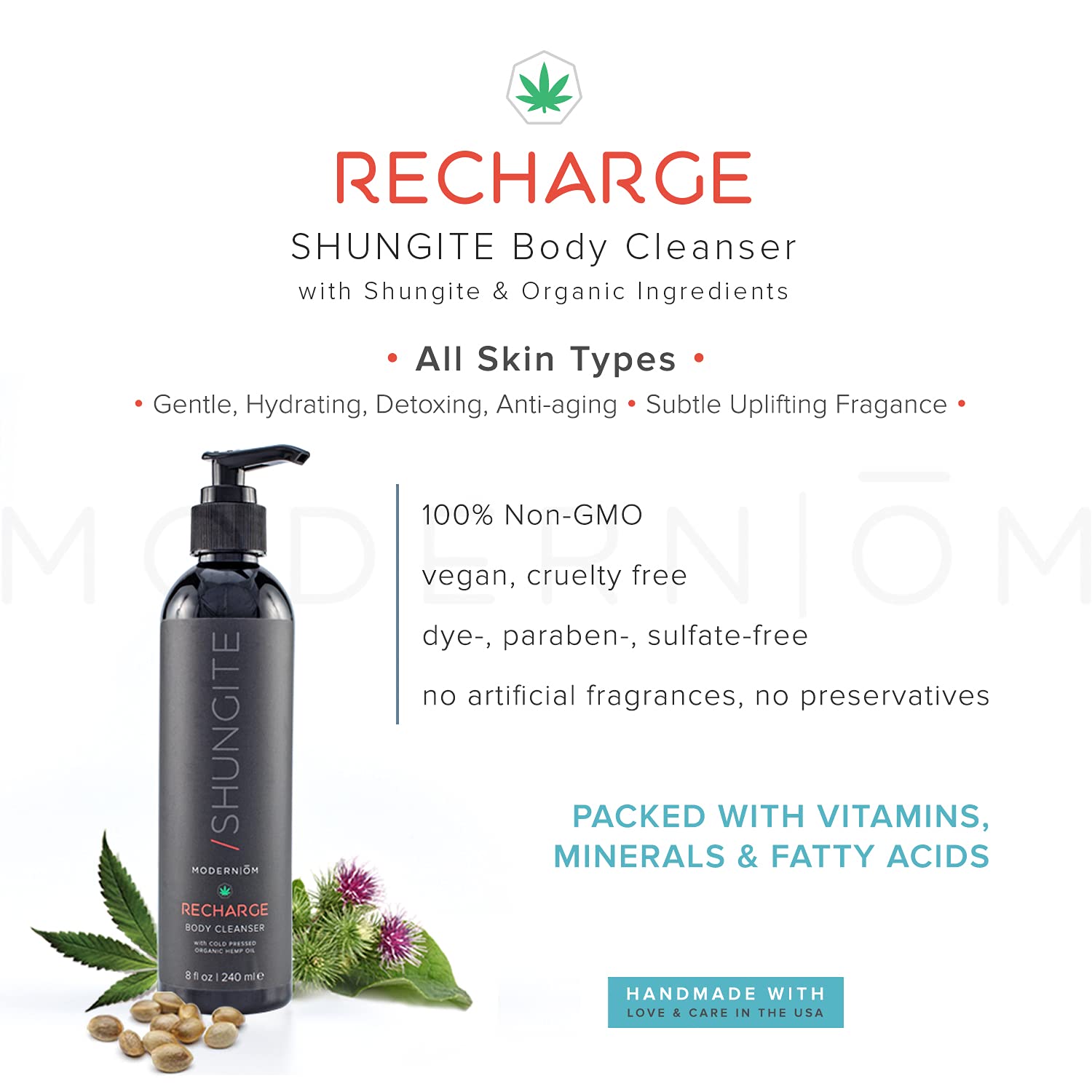 Sustainable packaging and vegan, non-GMO formula on the label