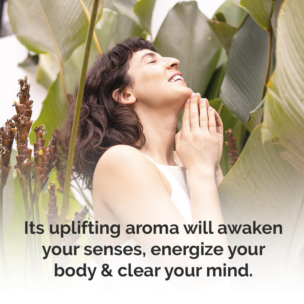 Aromatherapy blend in the bottle supports mood in morning and evening