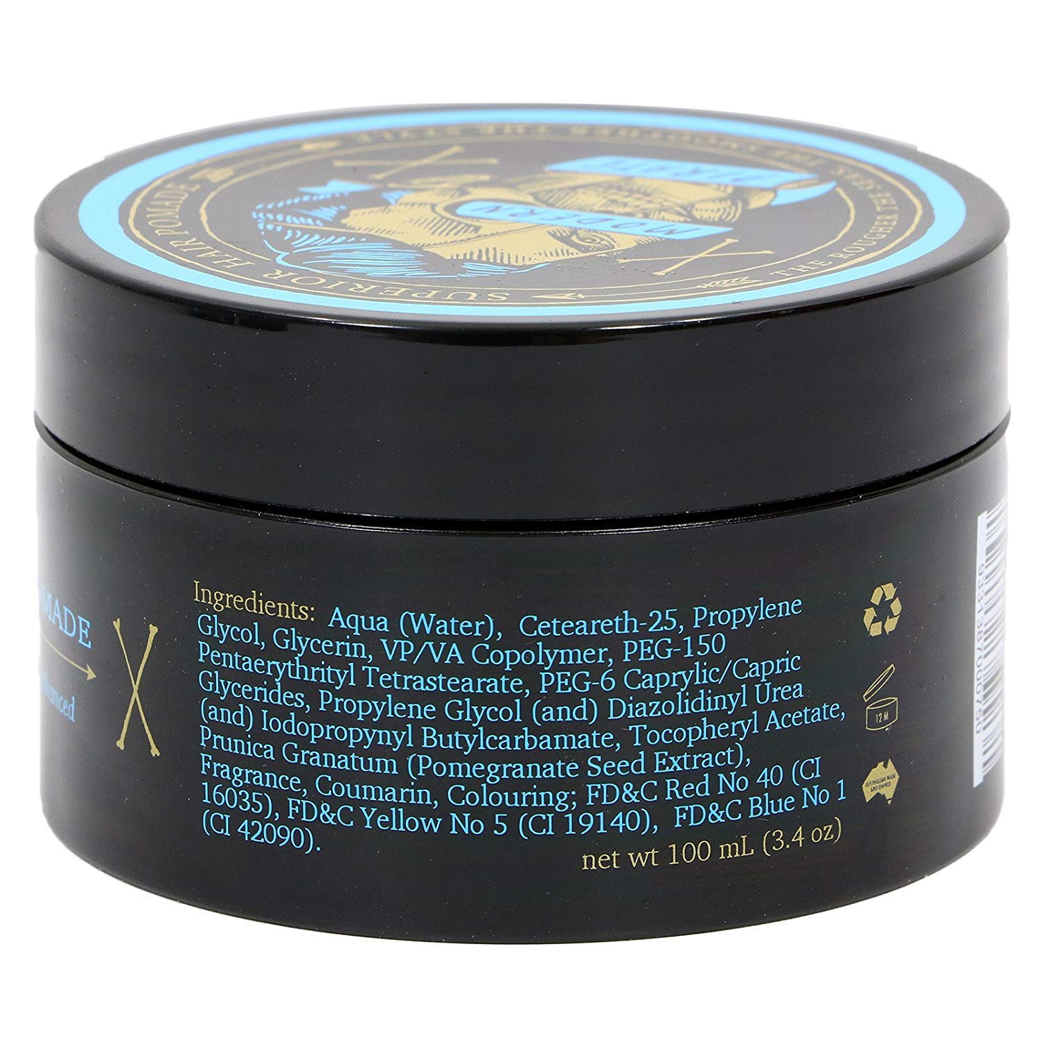 Modern Pirate pomade in hand applying for flexible brushable styling
