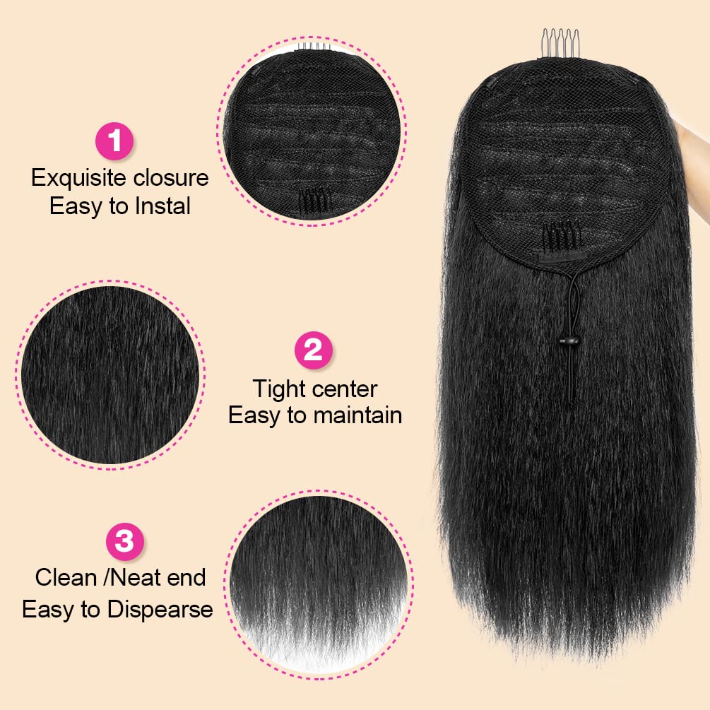 MODSIGHT Yaki Straight Pony Tail Extension 14-inch length adds instant volume.