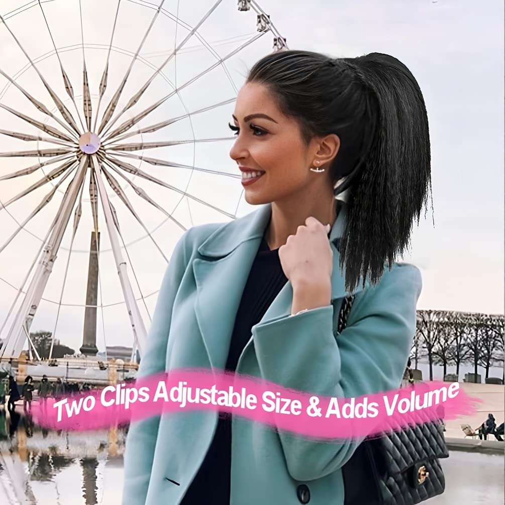 MODSIGHT Yaki Straight Pony Tail Extension demonstrates natural look and movement.