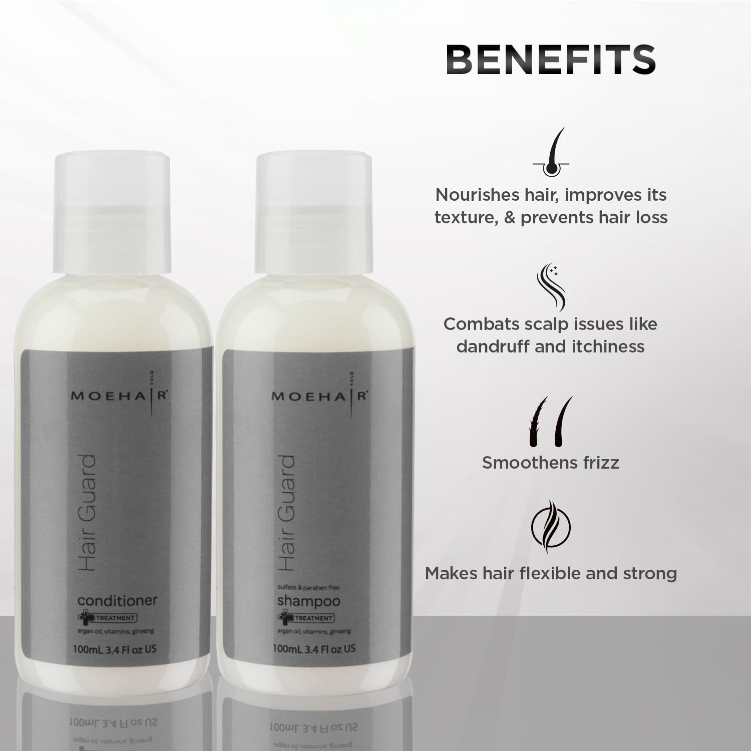 MOEHAIR conditioner application on hands for even moisture distribution