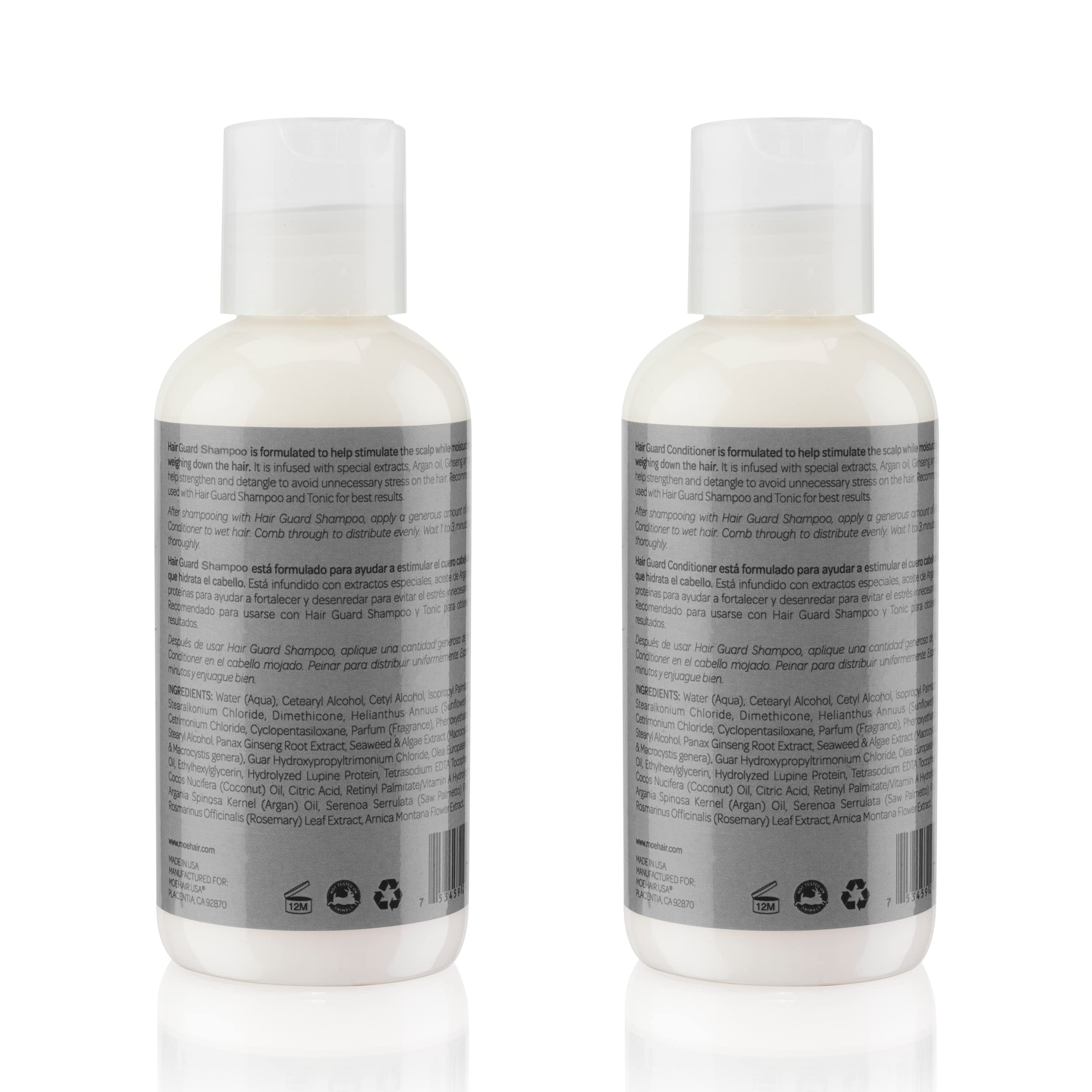 MOEHAIR conditioner bottle illustrating detangling and nourishment for smooth strands