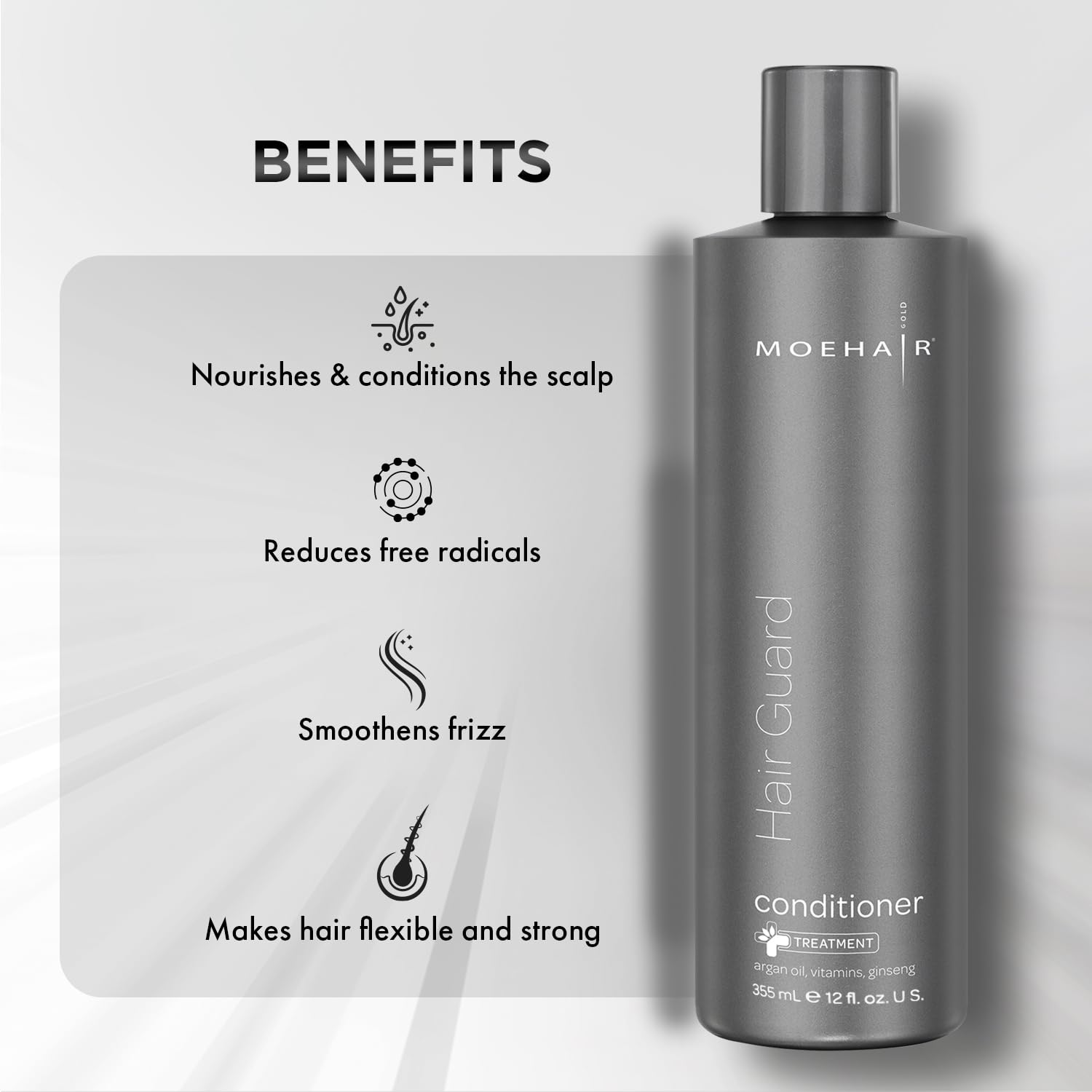 Creamy-texture MOEHAIR conditioner ready for smooth application