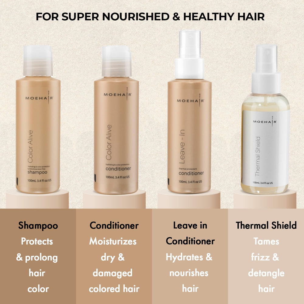 MOEHAIR Leave-In Conditioner travel spray for detangling and all-day hydration